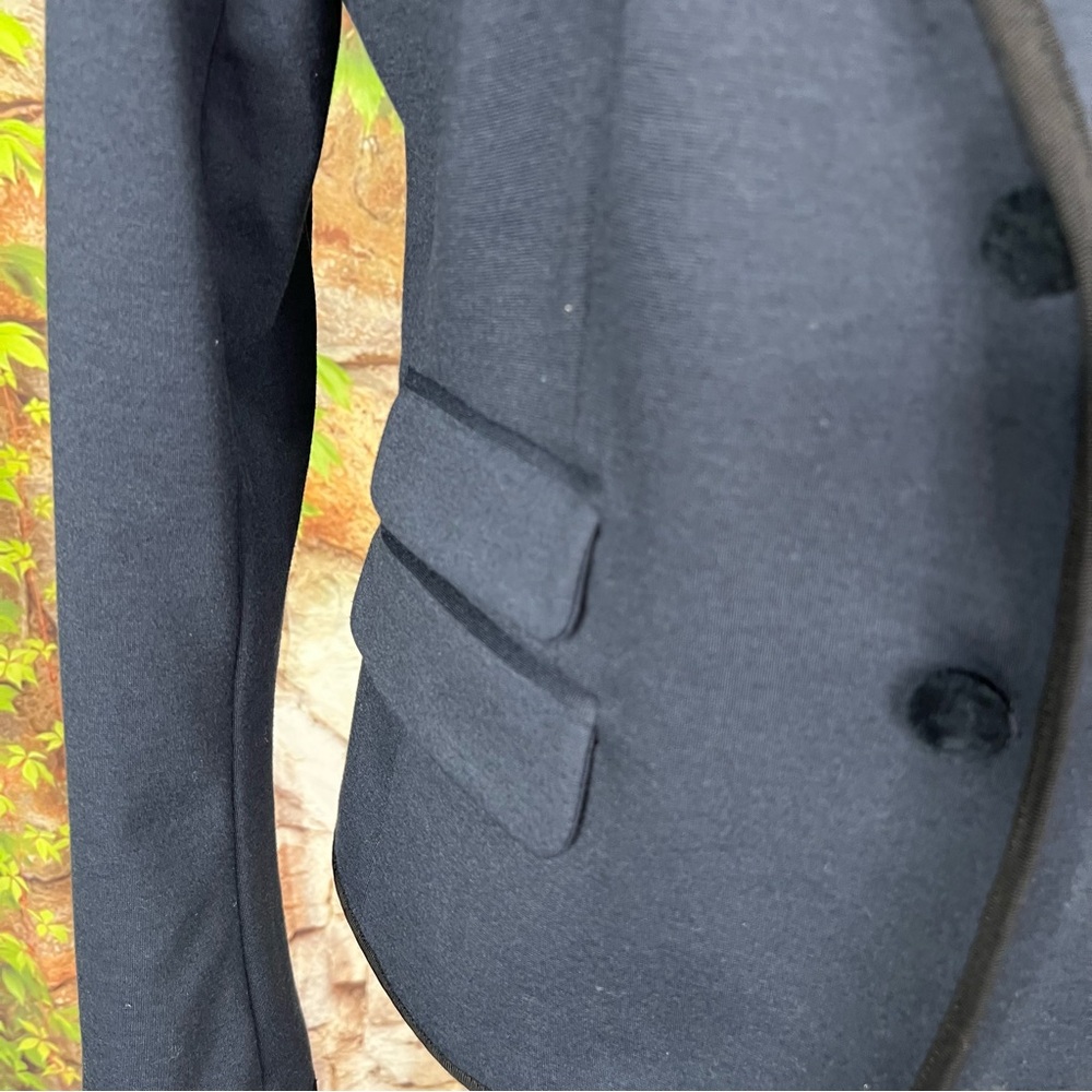 GAP The Academy Dark Academia Navy Blue/Black Trimmed Fitted Preppy Blazer, 8 - Picture 4 of 13